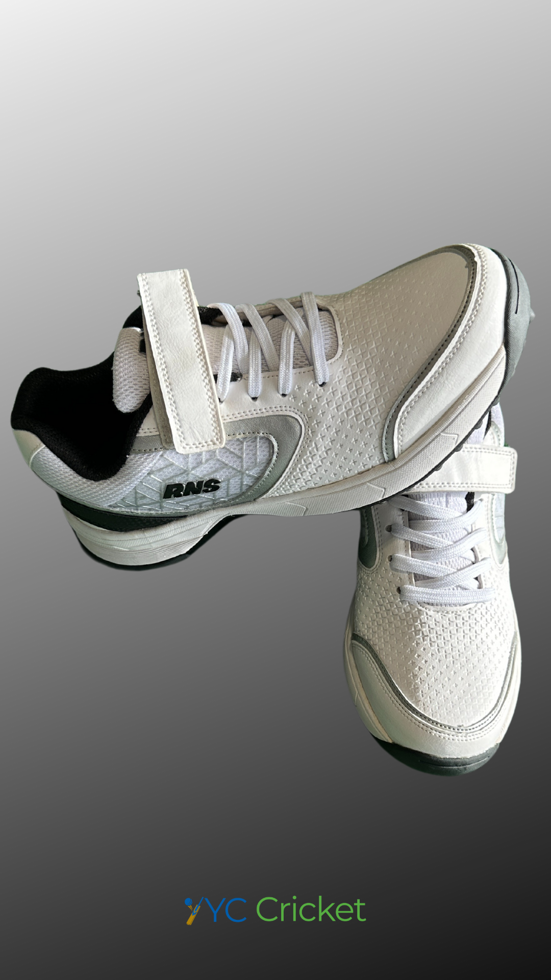 Rubber Studs Cricket Shoes Black (With Strap)