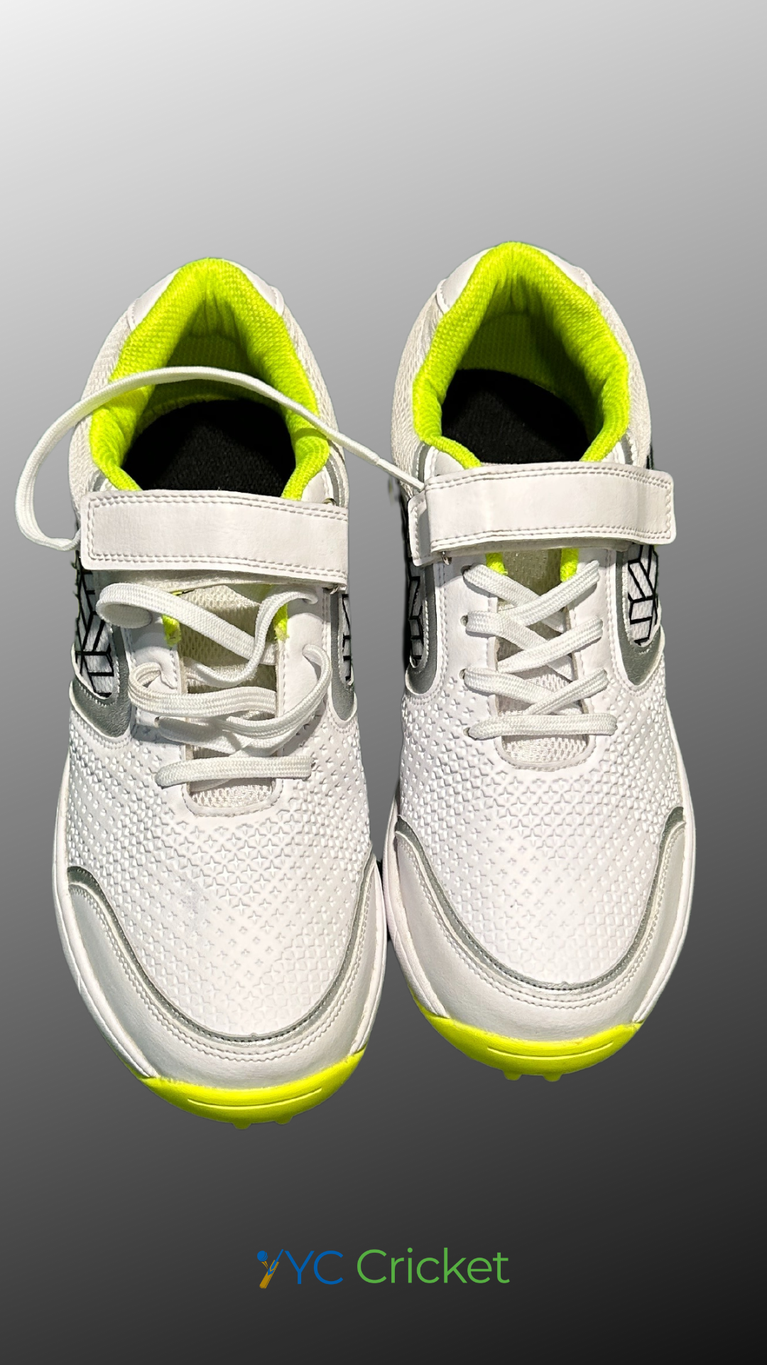 Rubber Studs Cricket Shoes Yellow (With Strap)