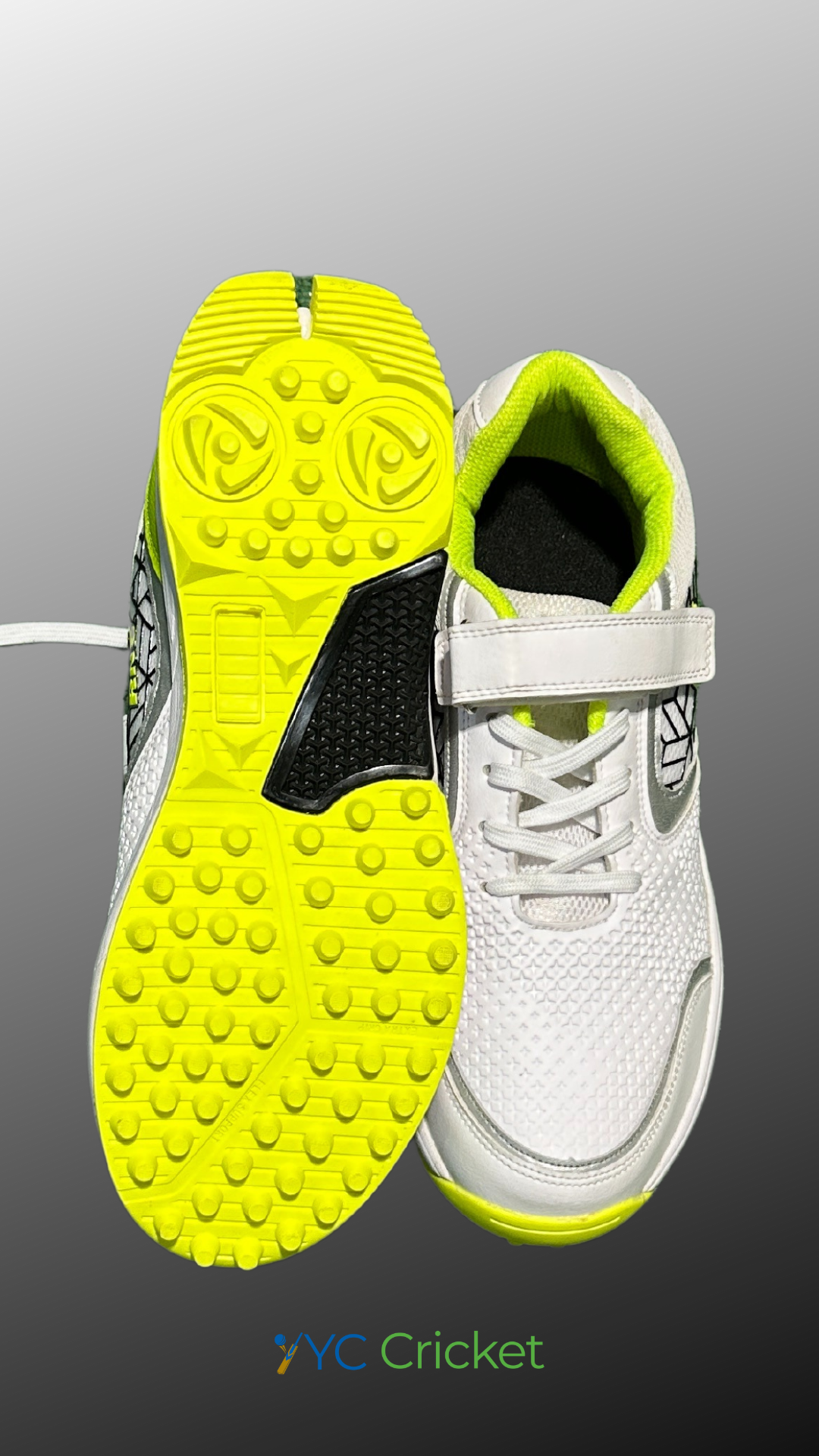 Rubber Studs Cricket Shoes Yellow (With Strap)