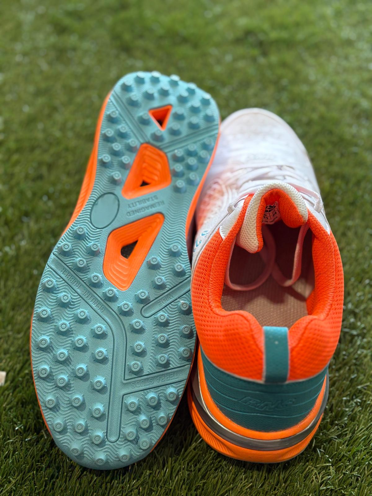 RNS Rubber Studs Cricket Shoes Teal Orange S212