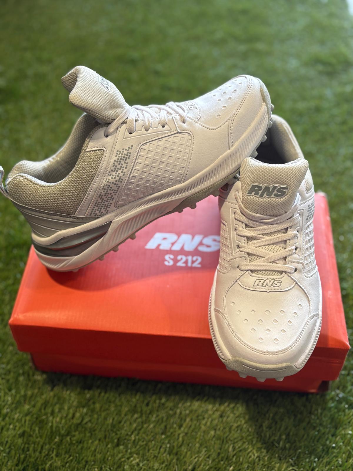 RNS Rubber Studs Cricket Shoes White Grey S212