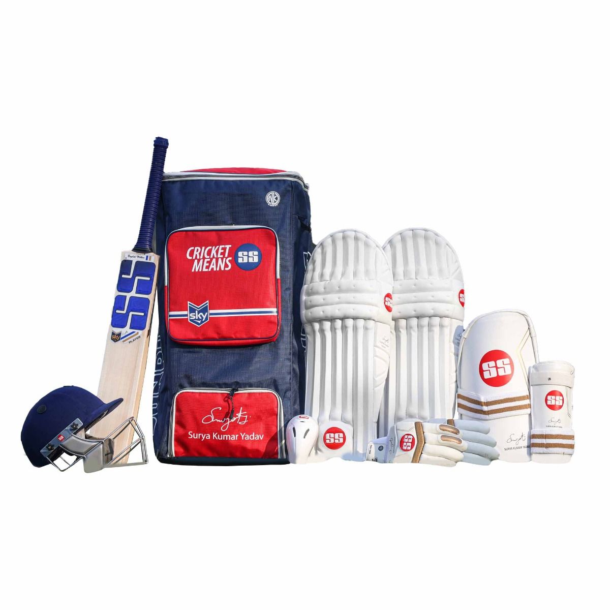 SS Sky English Willow Full Cricket Kit – Men- SS SKY Fire