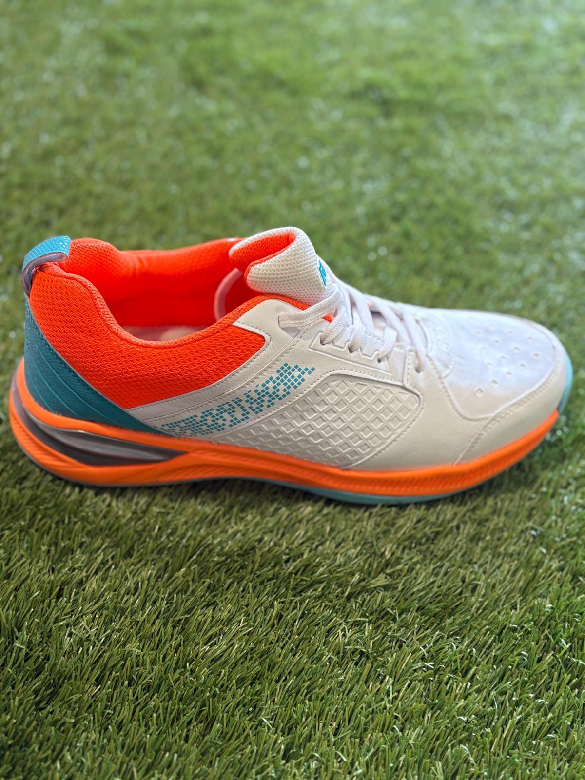 RNS Rubber Studs Cricket Shoes Teal Orange S212