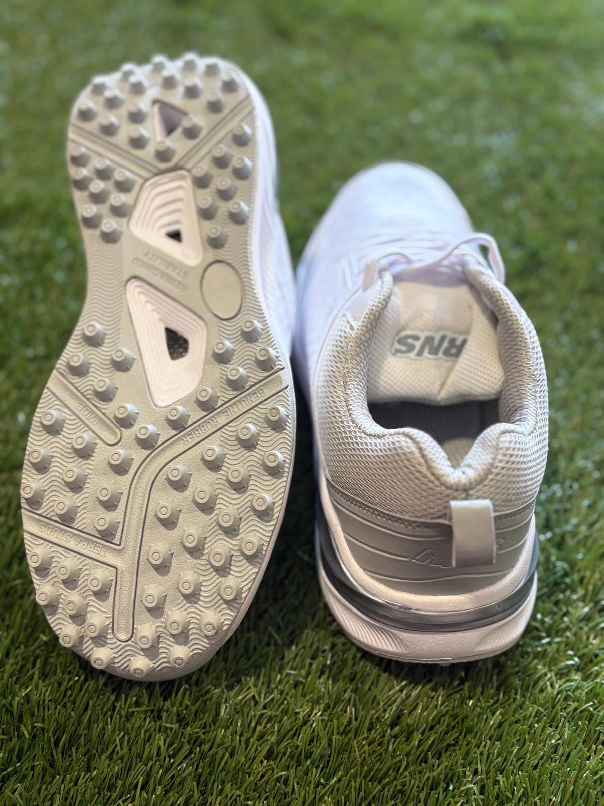 RNS Rubber Studs Cricket Shoes White Grey S212