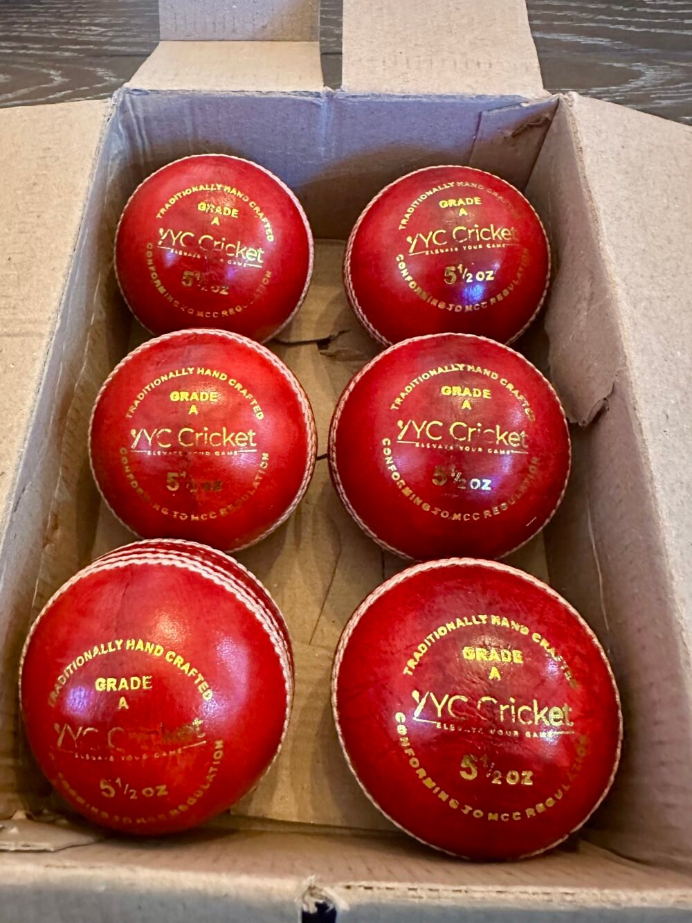 YYC cricket leather Balls (Red)